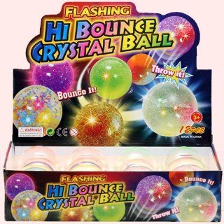 Multi Color Strobe Light Glitter Ribbon Water Ball   High Bounce  Dozen Toys & Games
