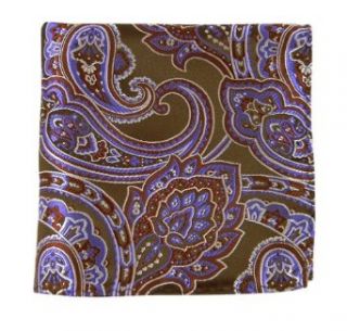 100% Silk Woven Brown and Lavender Aaron Paisley Pocket Square at  Mens Clothing store Handkerchiefs