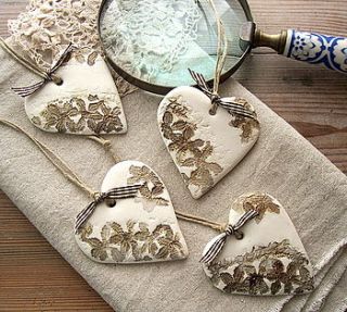 antique style sepia heart by little brick house ceramics