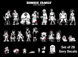 Zombie Family Car Decals