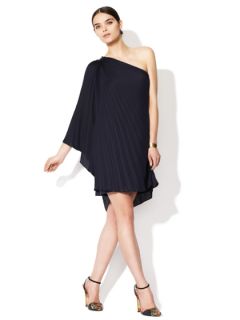 One Shoulder Pleated Dress by Halston Heritage