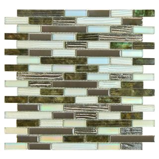 SomerTile Luster 12x12 Lagoona Glass Mosaic Wall Tile (Pack of 10) Wall Tiles
