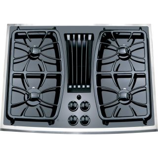 GE Profile 4 Burner Downdraft Gas Cooktop (Stainless) (Common 30 in; Actual 30 in)