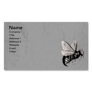 Vintage Gothic Bees Skull Wings Gray Business Card Templates