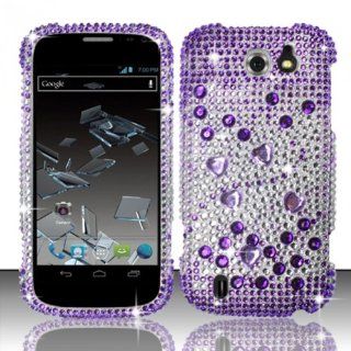 For ZTE Flash N9500 (Sprint) Full Diamond Design Cover   Purple Beats FPD Cell Phones & Accessories