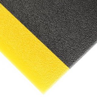NoTrax 415 Pebble Step Sof Tred Safety/Anti Fatigue Mat with Dyna Shield PVC Sponge, for Dry Areas, 2' Width x 3' Length x 3/8" Thickness, Black/Yellow Floor Matting