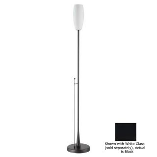 Kendal Lighting 71 in Black Torchiere Indoor Floor Lamp with Glass Shade