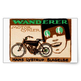 1910 Wanderer Motorcycle Poster Rectangle Stickers