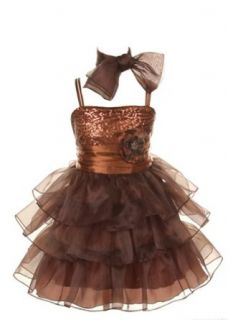 Cinderella Couture Girls Triple Tiered Sequin Party Dress Clothing