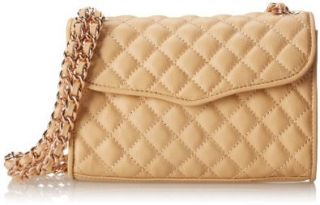 Rebecca Minkoff Mini Quilted Affair Cross Body Bag with Rose Gold Hardware,Biscuit,One Size Shoes