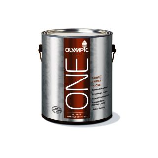 Olympic ONE One 124 fl oz Interior Semi Gloss White Latex Base Paint and Primer in One with Mildew Resistant Finish