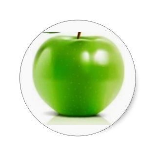 big green apple round sticker