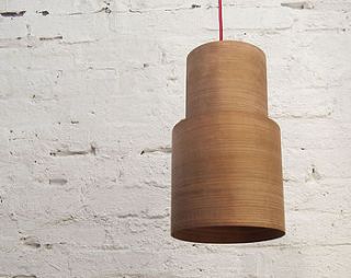 retro wood pendant lampshade by randomlights