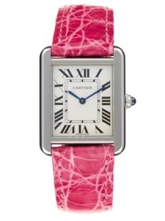 Cartier Tank Pink Leather Watch, 24mm by Cartier