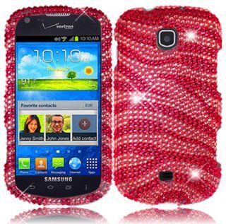 For Samsung Galaxy Stellar i200 Full Diamond Bling Cover Case Pink Zebra Accessory Cell Phones & Accessories