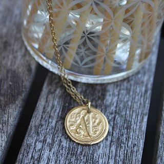 personalised wax seal gold necklace by posh totty designs boutique