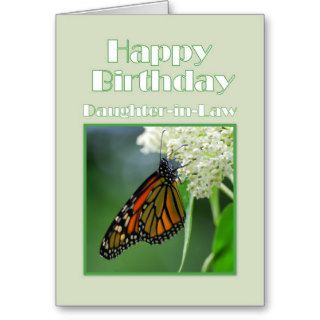 Happy Birthday Daughter in Law Monarch Butterfly Greeting Cards