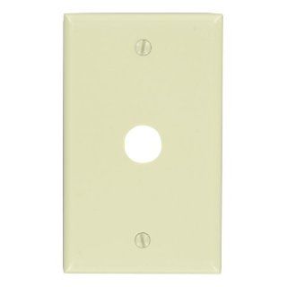 Leviton 86017 1 Gang .625 Inch Hole Device Telephone/Cable Wallplate, Standard Size, Thermoset, Box Mount, Ivory   Switch Plates  