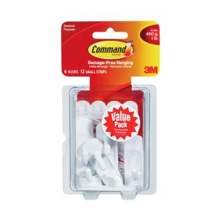 Command 6 Pack Plastic Adhesive Hooks