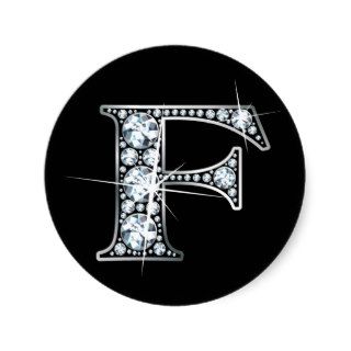 "F" Diamond Bling Sticker