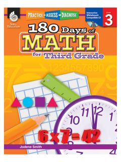 Practice, Assess, Diagnose 180 Days Of Math For Third Grade by Teacher Created Materials