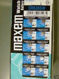 Maxem Watch Battery Button Cell Sr626sw Pack of 10 Batteries Health & Personal Care