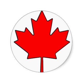 Canadian Maple Leaf Canada National Symbol Round Sticker