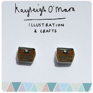 typewriter earrings by kayleigh o'mara
