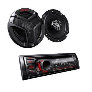 JVC KDHDR52 CSV628 HD Radio USB CD Front AUX Receiver and CSV628 6.5 Inch 2 Way Coax Speakers 250W Peak   Set of 2  Vehicle Speakers 