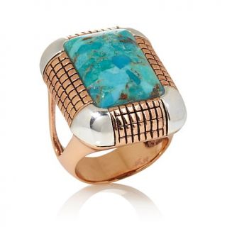 Studio Barse Kingman Turquoise Copper and Sterling Silver "Corral" Ring