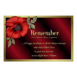 Veteran Tribute with red poppy Poster
