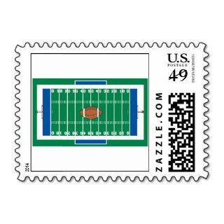 grid iron football field graphic postage stamps
