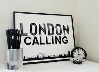 'london calling' typography print by sacred & profane designs