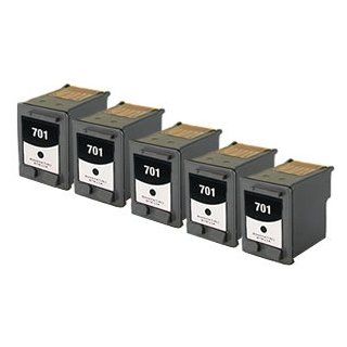 HP 701 (CC635) Remanufactured Black Ink Cartridges 5 pack for use with HP Fax 640 2140