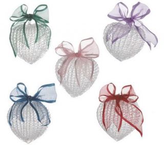 Set of 5 Spun Glass Heart Ornaments with Giftboxes by Valerie —