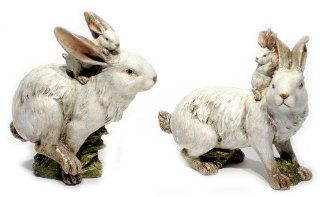 Shop 10" Resin White Running Rabbit with Baby Figures   Set of 2 at the  Home Dcor Store