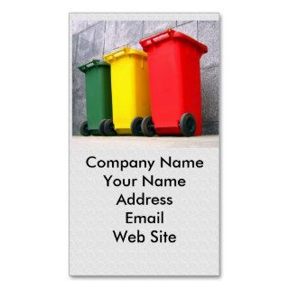 Three Color Trash Cans Business Card Template