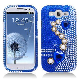Aimo SAMI9300PCLDI637 Dazzling Diamond Bling Case for Samsung Galaxy S3 i9300   Retail Packaging   Pearl Blue Cell Phones & Accessories