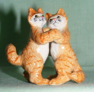 KLIMA Ginger CAT Tabby DANCERS on Hind Legs MINIATURE Porcelain #3 New FIGURINE K629C   Collectible Figurines