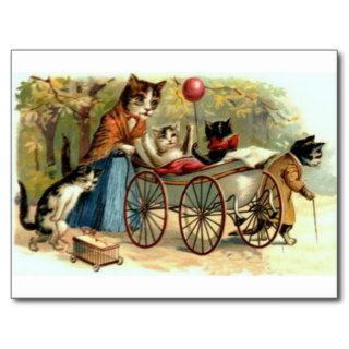 Vintage Mother Cat Postcard