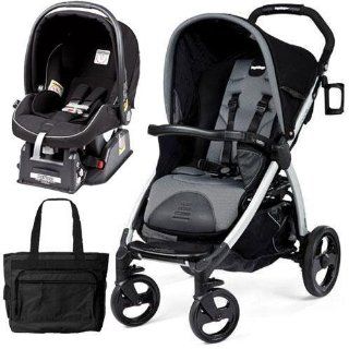 Peg Perego Book Stroller Travel System with a Diaper Bag   Nero Stone Black Grey  Infant Car Seat Stroller Travel Systems  Baby