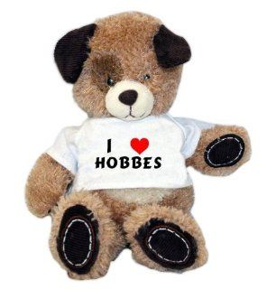 Plush Dog toy with I love Hobbes (first name/surname/nickname) Toys & Games