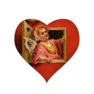 Vintage Valentine Heart Heart Stickers