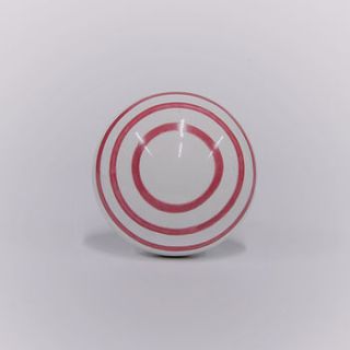 ceramic red circles knob by trinca ferro