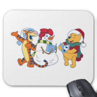 Winnie The Pooh Bear and Tigger singing carols Mousepads