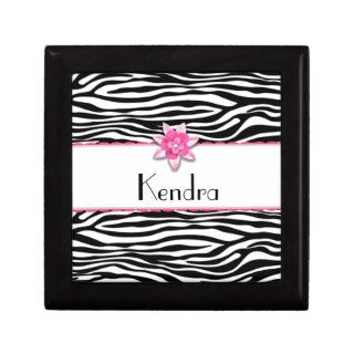 Pink floral zebra print gift box