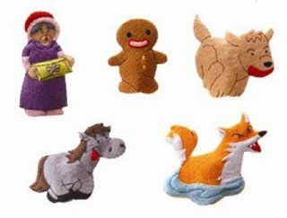 Gingerbread Man Felt Finger Puppet Set (5 Finger Puppets) Toys & Games