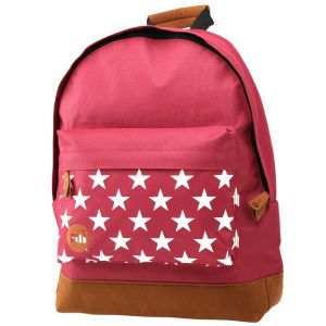 Mi Pac Star Print Backpack   Burgundy      Womens Accessories