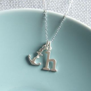 silver anchor necklace by lily charmed