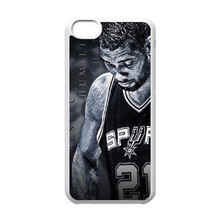 DIY Custom Cover Case Designed For iPhone 5C Hard Back Case Printed NBA Superstar Picture of Tim Duncan All NBA First Team(2) White Shell(TPU) Cell Phones & Accessories